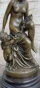 Young Cherub and a Lady Bronze Sculpture