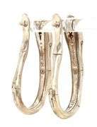 925 Sterling silver John Hardy 2 bamboos white sapphire huggie earrings