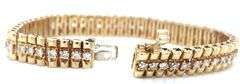 14kt Yellow gold 3.25ctw Rolex style diamond bracelet