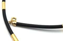 Useful 14K YG and Rubber Necklace