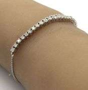 14kt White gold lab grown diamond graduated bracelet