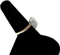 Sparkling 10K Yellow and White Gold Diamond Ring