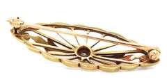 Prett 14K YG Brooch with Seed Pearls