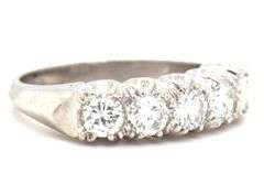 Platinum 1ctw 5 stone shared Prong diamond band