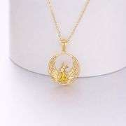 14K Gold Phoenix Pendant Necklace