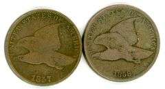 1857 & 1858 Flying Eagle Cents