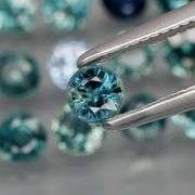 Heated only! 2.70ct blue green Sapphire set