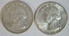 1935-P in BU and 1935-D in AU Washington Quarters
