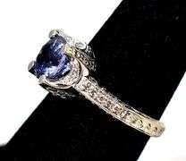 Amazing 14K white Gold Lavender Spinel Gemstone Ring  with Diamond Accents