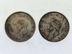 1939 & 1941 Great Britain Half Crown, Silver