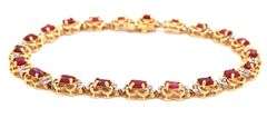 Nice 14K YG Ruby and Diamond Bracelet