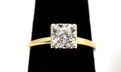 Lovely 14K Yellow Gold Approx. 0.28CTW Solitaire Diamond Ring