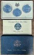 Gem BU 1984 P-D-S Uncirculated Olympic Silver Dollar set
