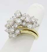 3.54CTW Diamond Cocktail Ring Made in 18k Gold