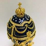 14k Gold-Plated Musical Faberge-Style Jewelry Trinket