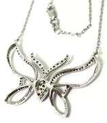 Unique 14K White Gold Diamond Butterfly Necklace