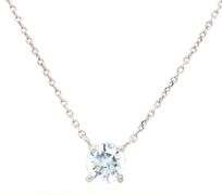 14kt White gold lab grown fancy blue diamond pendant on chain