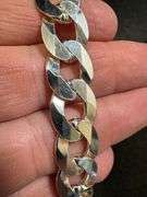 925 Sterling Silver Diamond Cut 13mm Curb Chain 26"