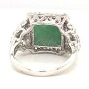 Sparkling 7.40CTS Cushion-Cut Natural Emerald & Sapphire Ring in Sterling Silver