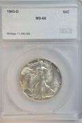 Sensational Superb Gem BU 1943-D Walking Liberty Half Dollar. SEGS MS68