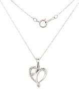 10kt White gold diamond heart shaped pendant on chain necklace