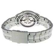 Seiko 5 Automatic Men's Watch Black Dial Skeleton Back Stainless Steel Bracelet