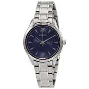 Seiko Women’s Stainless Steel Watch – Blue Dial, Sapphire Crystal, 30mm Case, Date Display, 100M Wat