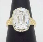 Certified Rare 5.51CT Antique Cushion Cut Diamond Ring