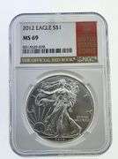 2012 American Silver Eagle, NGC MS69 "Red Book Label"