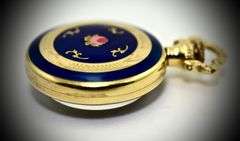 Wonderful 18K Pendant Watch with Enameling