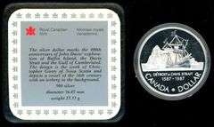1987 400th Anniversary of John Davis Canada Proof Silver Dollar