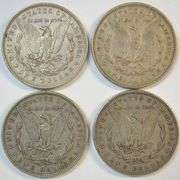Very sharp 1879, 1880, 1881, & 1882 'P' Mint Morgan Silver Dollars in XF