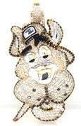 10kt Yellow gold 4.75ctw white and black diamond Scooby-Doo pendant