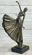 Dancer with Long Skirt Bronze Statue