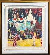 Limited Edition LeRoy Neiman Signed 'President's Birthday Party' Marilyn Singing to JFK Framed