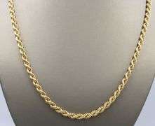 18kt Yellow gold rope chain necklace