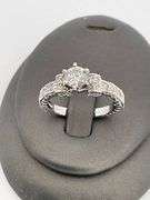 CERTIFIED 14KT WHITE GOLD AND DIAMOND ENGAGEMENT RING