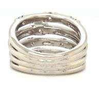 14kt White gold 0.45ctw multi row stackable diamond scatter ring