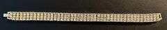 Yellow Gold Plated 3 Row Simulated Diamond Tennis Bracelet