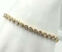 14kt Yellow gold 3.50ctw bezel set diamond bracelet