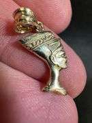 10K Yellow Gold Egyptian Nefertiti Pendant