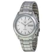 Seiko 5 Automatic Men’s Stainless Steel Skeleton Dial Silver Watch – 38mm