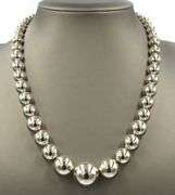 925 Sterling silver Graduated silver bead necklace