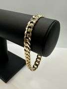 Strong 25.8 Gram 14 Kt Gold Plated Concave Cuban Link Bracelet