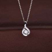 Beautiful Center Moissanite dancing pendant in 925 sterling silver