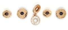 Lot of 5 Pandora gold and Cubic zirconia charms