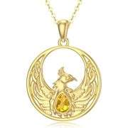 14K Gold Phoenix Pendant Necklace