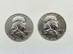 (2) 1962-D Franklin Silver Half Dollars, UNC
