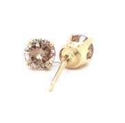 14kt Yellow gold 0.50ctw top light brown stud earrings