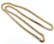 14kt Yellow gold square Byzantine chain necklace